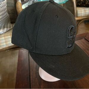 All black Seattle Mariners Fitted Cap 7 7/8 New Era 59Fifty Adult Men’s Baseball